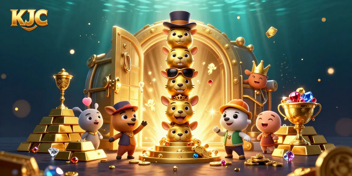 KJC's thrilling gold rush scene showcases a vibrant casino-themed totem and treasure.