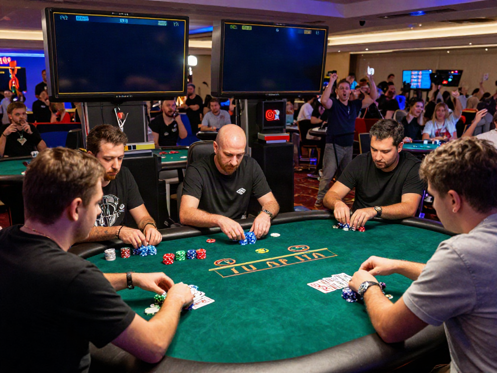 SIN88 gaming scene showcasing thrilling poker tournament with players focused and engaging atmosphere.