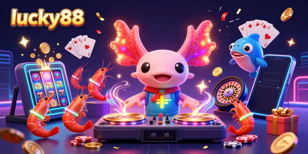 Experience the thrill of lucky88 with vibrant casino elements and a lively underwater party scene.
