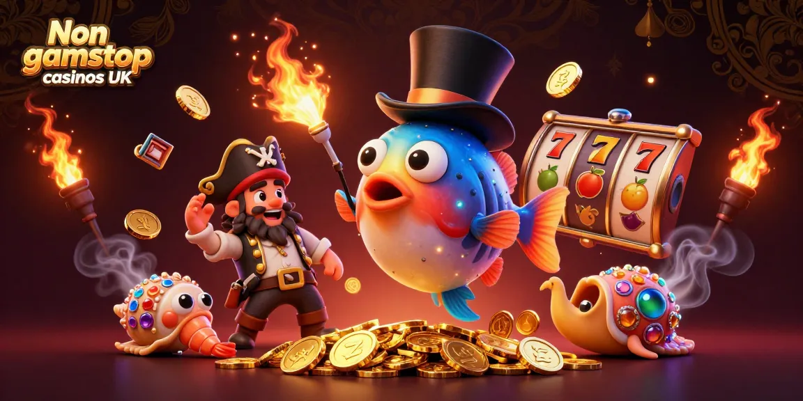 Explore unique gaming adventures at Non gamstop casinos UK with vibrant characters and dynamic elements.