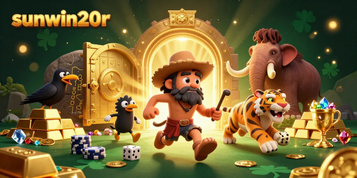 Join sunwin20r in an exciting prehistoric casino with the caveman and sabertooth duo!